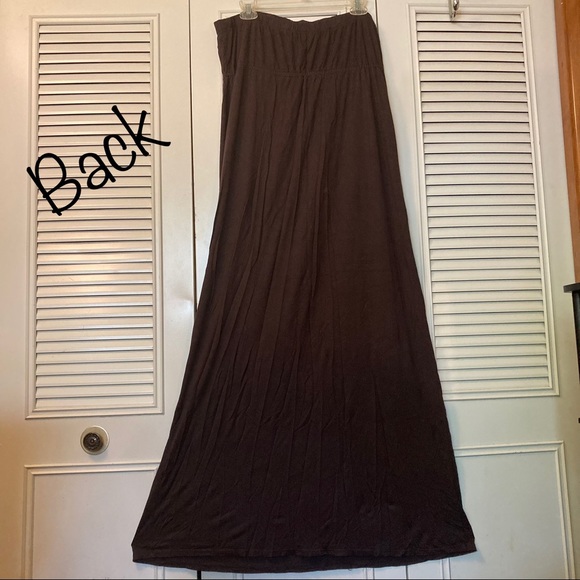 Allen B strapless long maxi dress; colors: brown; size: XL; comfy and stretchy - Picture 4 of 11